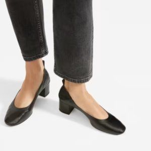 Everlane Italian Leather Day Heel in black, size 7.5
